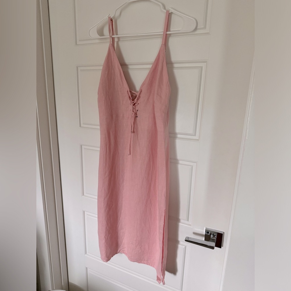 Reformation Pink Linen Dress